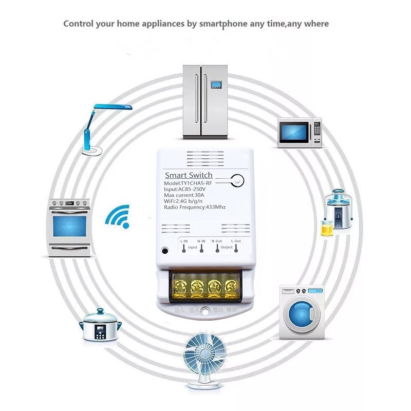 4000W 30A Wifi Switch Relay Tu - 433Mhz Receiver Module incelemesi ve fiyatı
