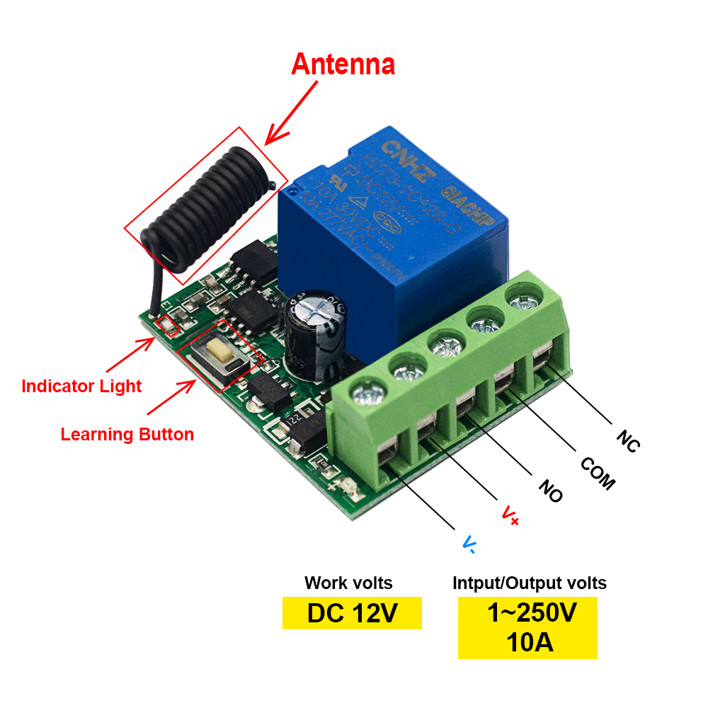 QIACHIP 433MHz DC 12V Wireless - 433Mhz Receiver Module incelemesi ve fiyatı