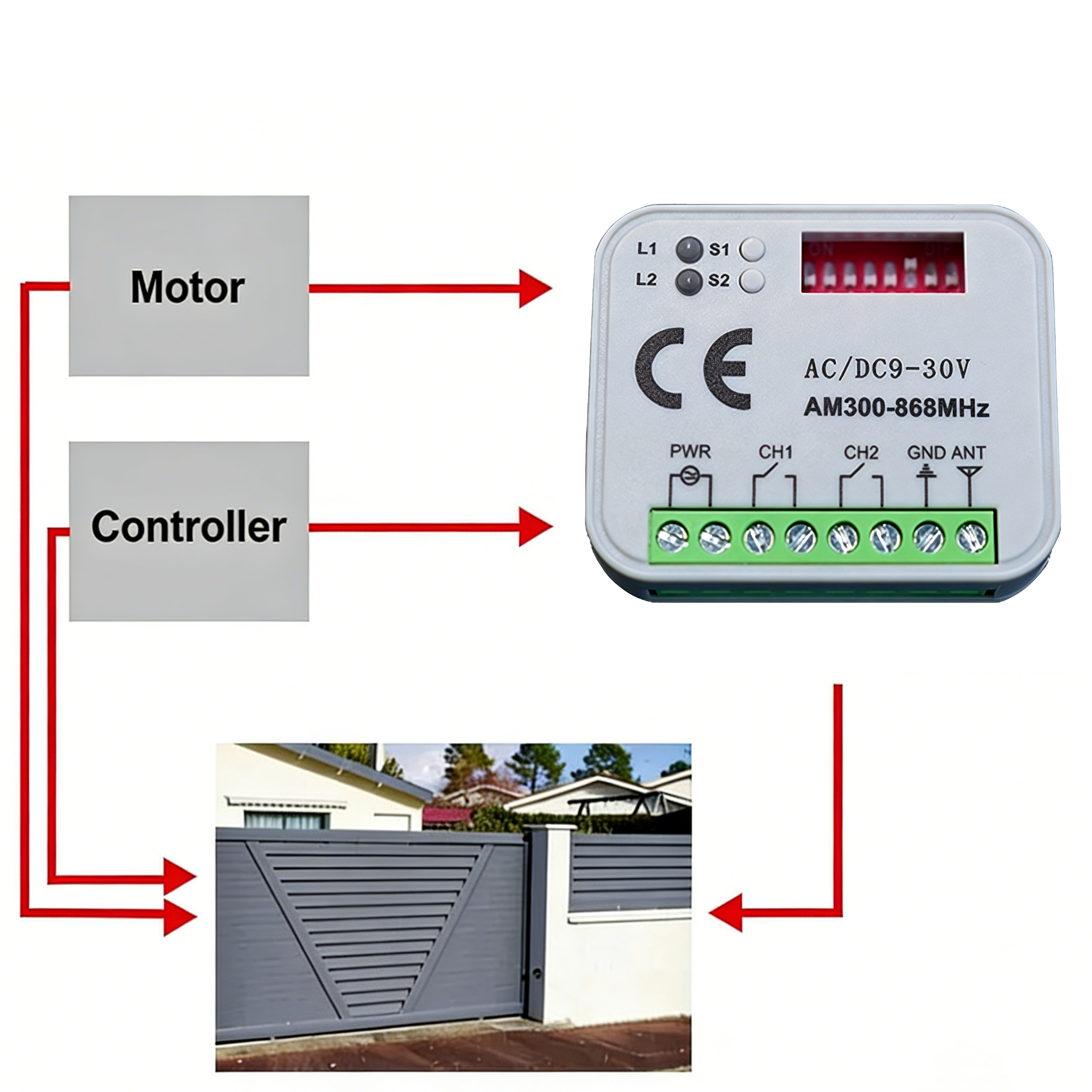 Garage Door Receiver 433MHz 30 - 433Mhz Receiver Module incelemesi ve fiyatı