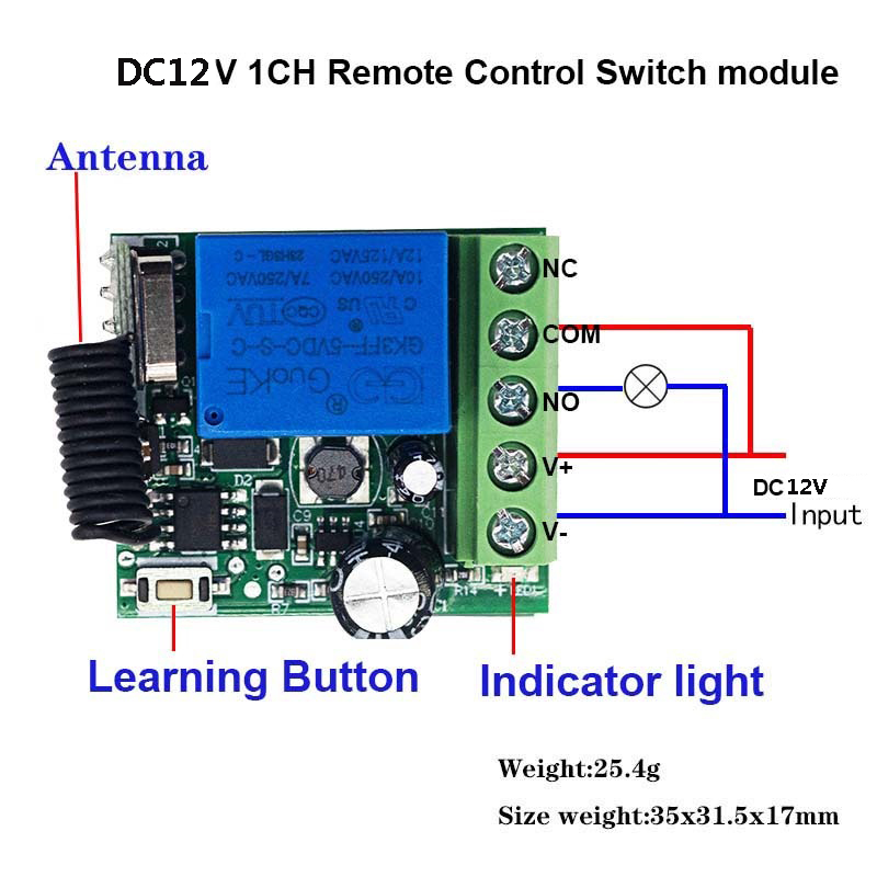 DC 12V 10A Relay Receiver Mini - 433Mhz Receiver Module incelemesi ve fiyatı